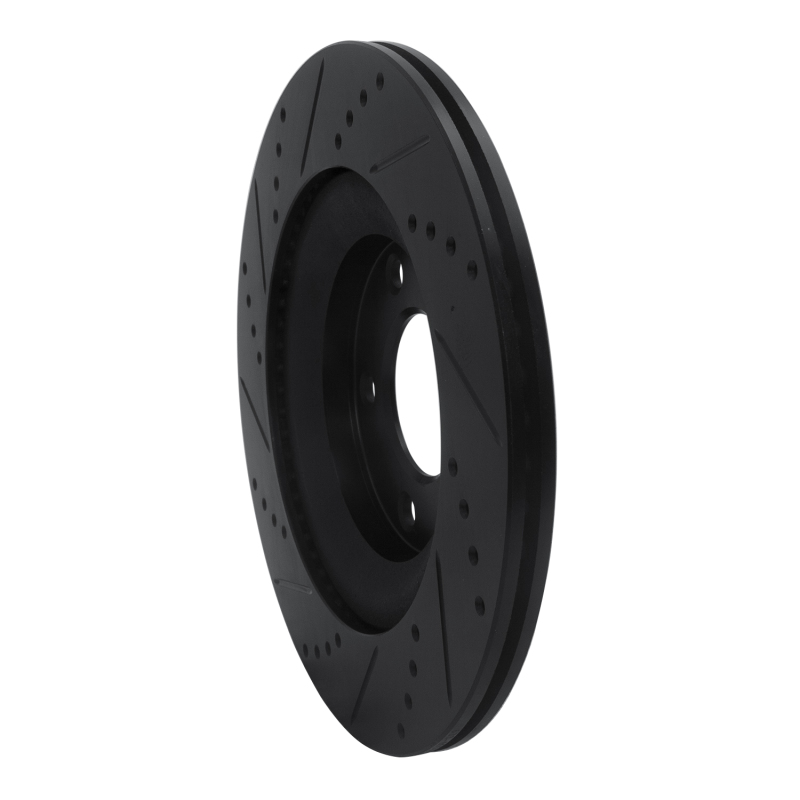 Mazda RX-8 Brake Rotor (1) - Rear Right - R1 Concepts - Drilled & Slotted - Black - `04-`11